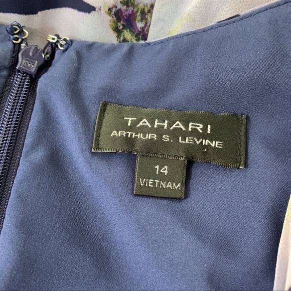 ASL TAHARI Purple Floral Print Ruffle Dress - Picture 6 of 8